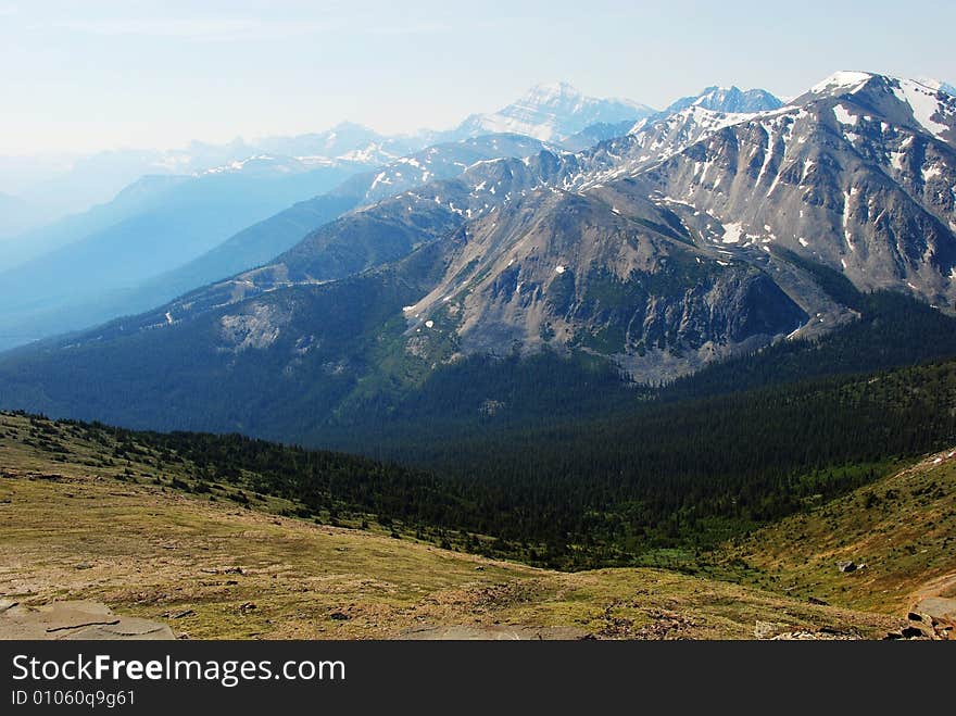 Snow ranges on the top of Mountain Whistler Jasper National Park Alberta Canada