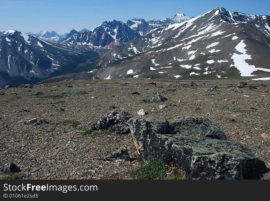 Snow ranges on the top of Mountain Whistler Jasper National Park Alberta Canada