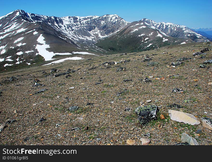 Snow ranges on the top of Mountain Whistler Jasper National Park Alberta Canada