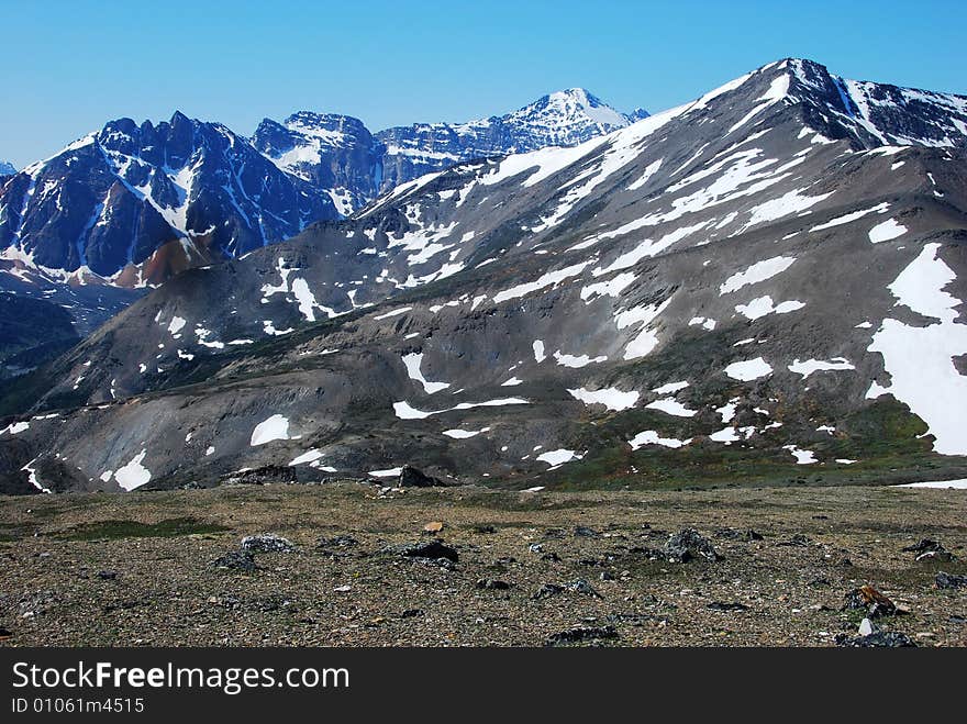 Snow ranges on the top of Mountain Whistler Jasper National Park Alberta Canada