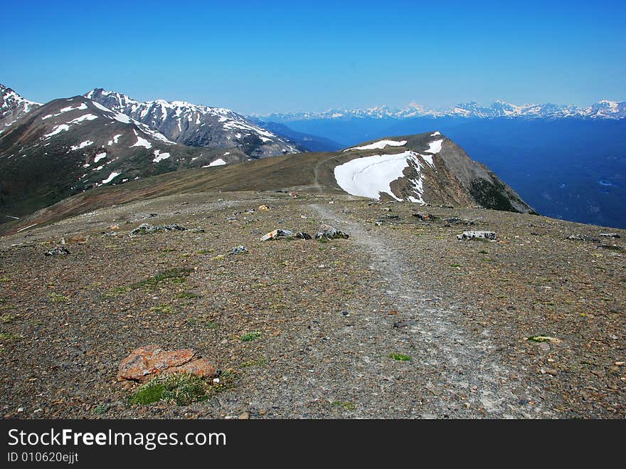 Snow ranges on the top of Mountain Whistler Jasper National Park Alberta Canada