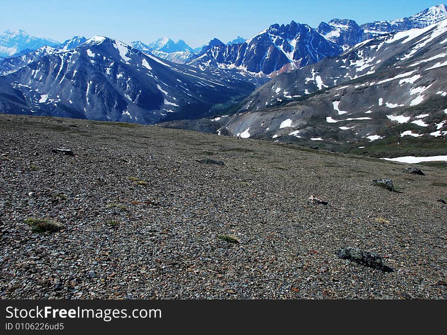 Snow ranges on the top of Mountain Whistler Jasper National Park Alberta Canada