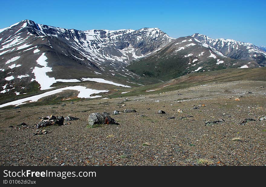 Snow mountain ranges