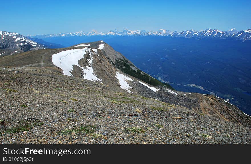 Snow ranges on the top of Mountain Whistler Jasper National Park Alberta Canada