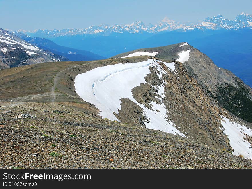 Snow ranges on the top of Mountain Whistler Jasper National Park Alberta Canada