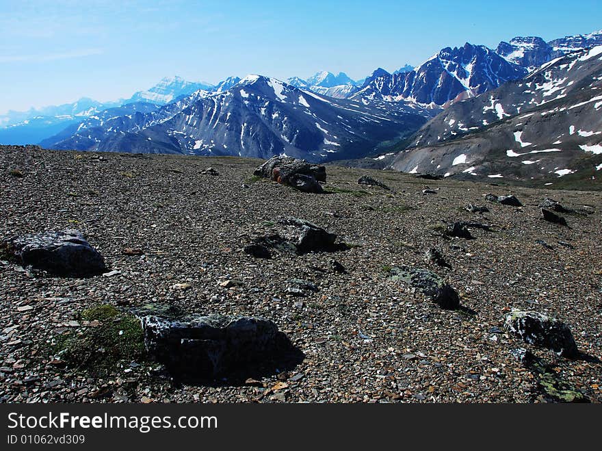 Snow ranges on the top of Mountain Whistler Jasper National Park Alberta Canada