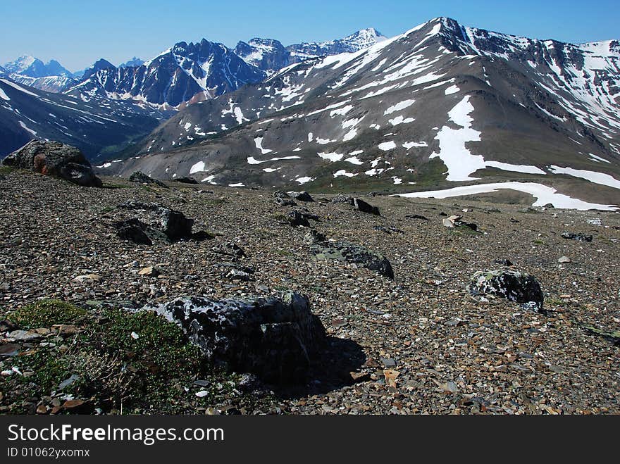 Snow ranges on the top of Mountain Whistler Jasper National Park Alberta Canada