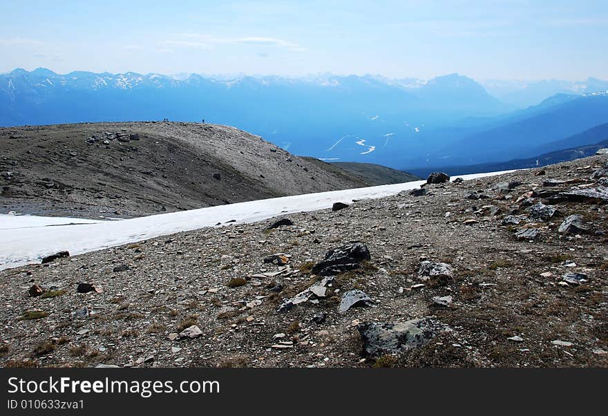 Snow ranges on the top of Mountain Whistler Jasper National Park Alberta Canada. Snow ranges on the top of Mountain Whistler Jasper National Park Alberta Canada