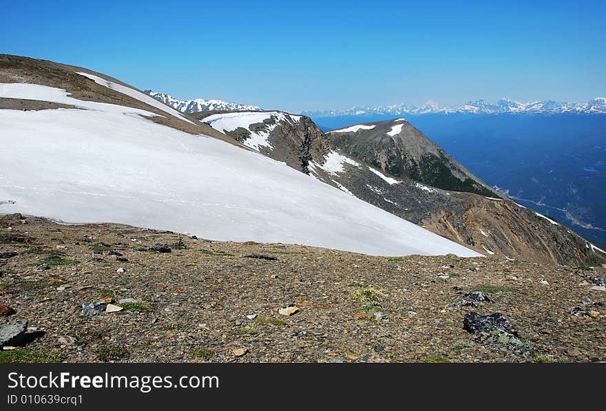 Snow ranges on the top of Mountain Whistler Jasper National Park Alberta Canada