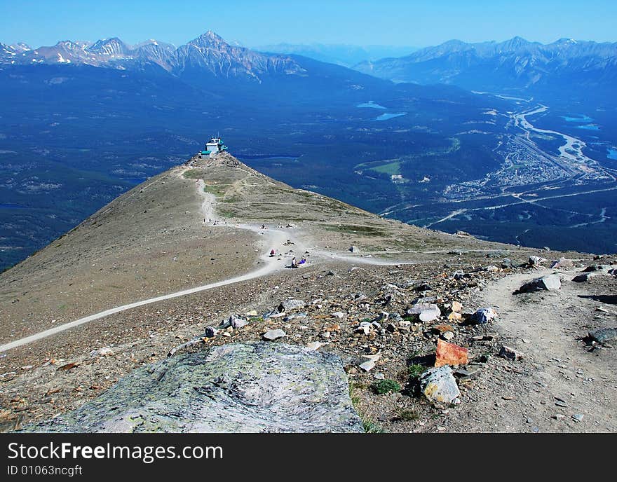 Jasper cable car station from Mountain Whistler Jasper National Park Alberta Canada