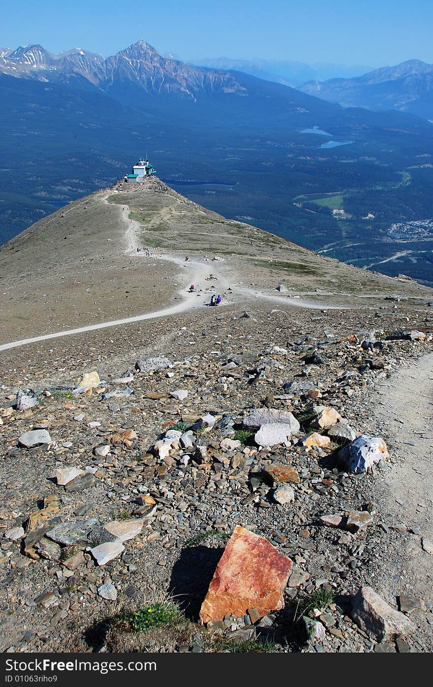 Jasper cable car station from Mountain Whistler Jasper National Park Alberta Canada