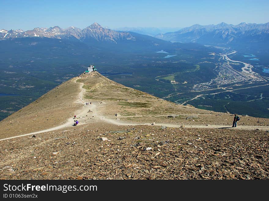 Jasper cable car station from Mountain Whistler Jasper National Park Alberta Canada