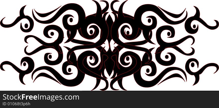 Vector illustration of a tribal tattoo design. Vector illustration of a tribal tattoo design