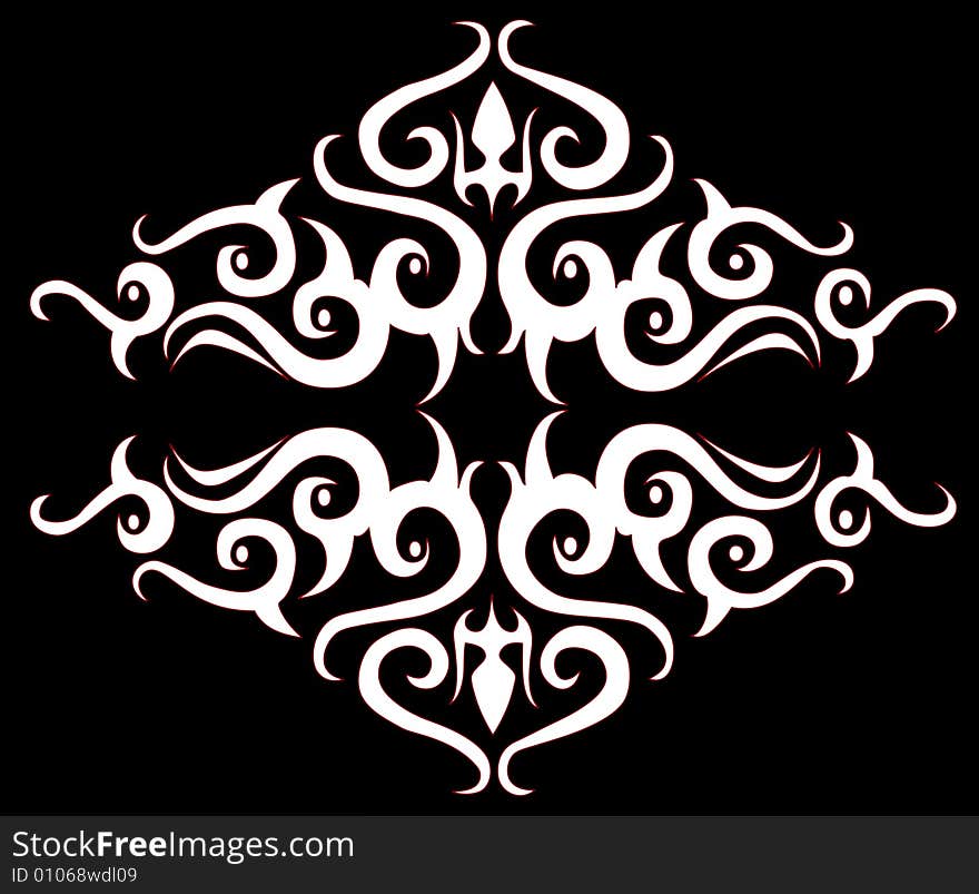 Vector illustration of a tribal tattoo pattern. Vector illustration of a tribal tattoo pattern