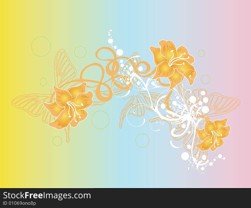 Illustration of a floral background