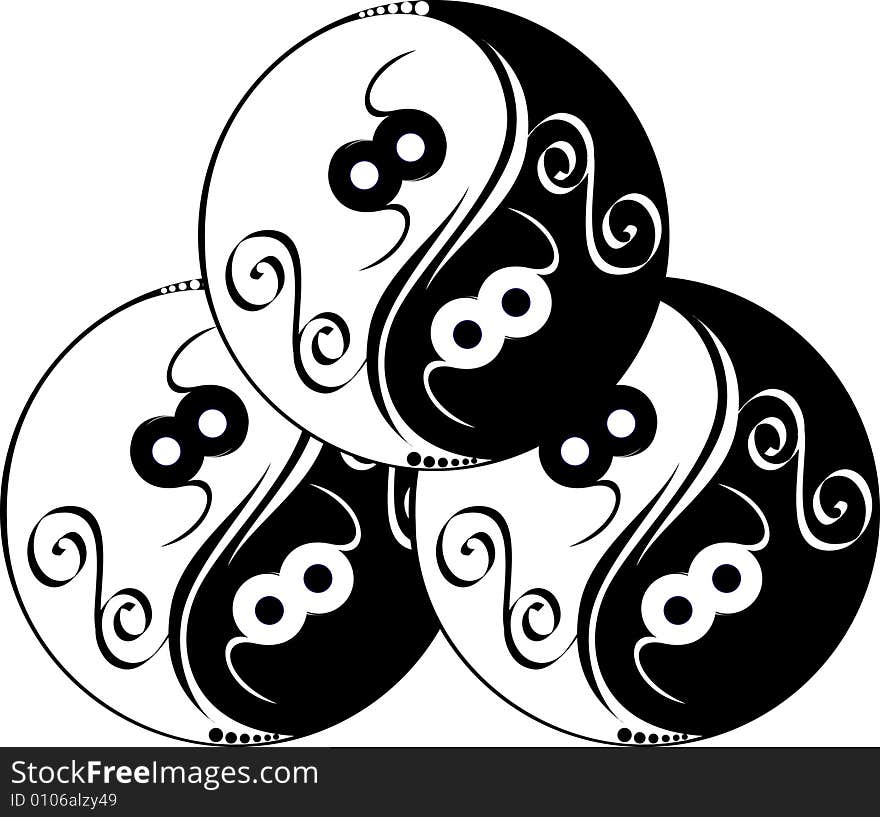 Vector illustration of a round tribal tattoo design. Vector illustration of a round tribal tattoo design