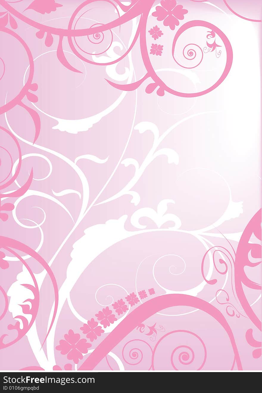 Pink and white design ornament