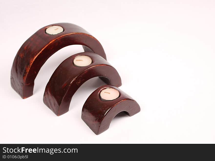 Decorative wooden arched candle holders. Decorative wooden arched candle holders