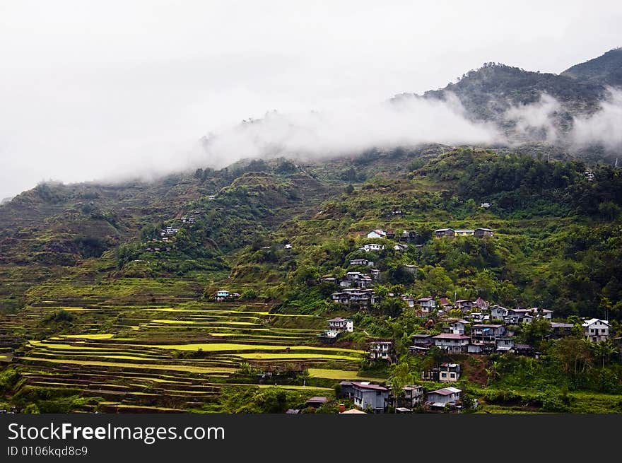 A rainy afternoon in Banaue, Mountain Province, Philippines. A rainy afternoon in Banaue, Mountain Province, Philippines