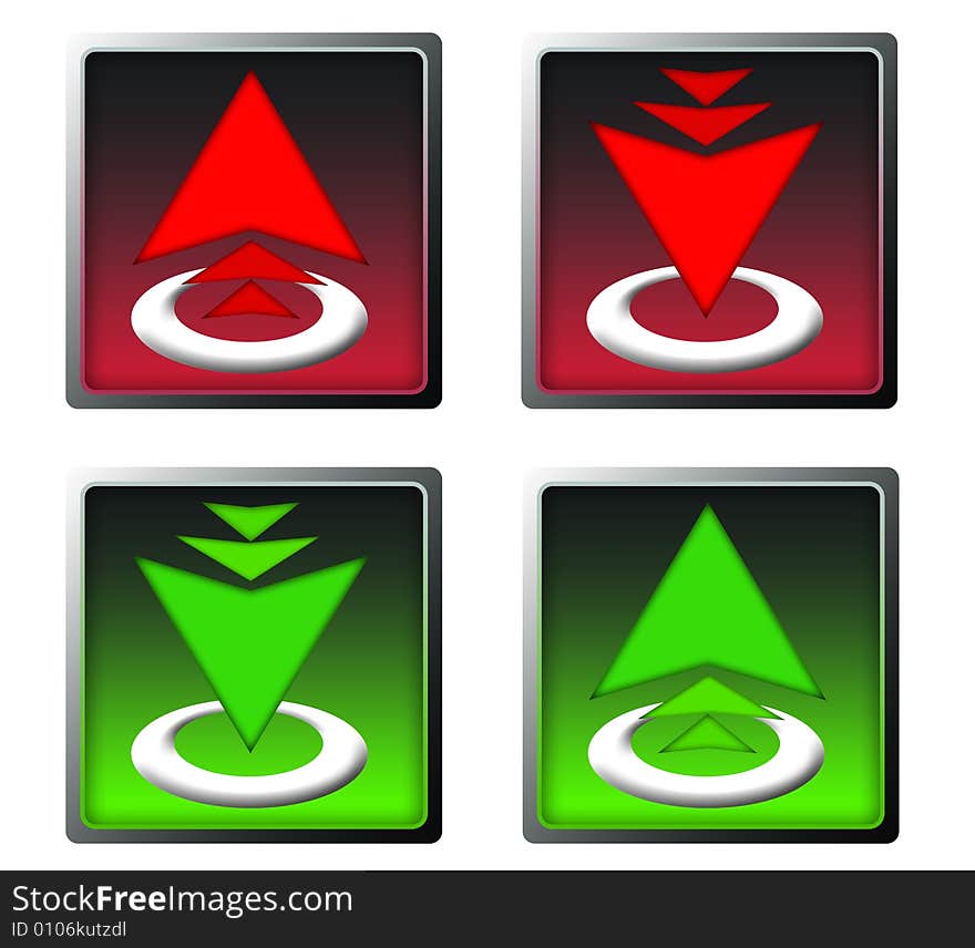 Red and green download upload modern icons. Red and green download upload modern icons