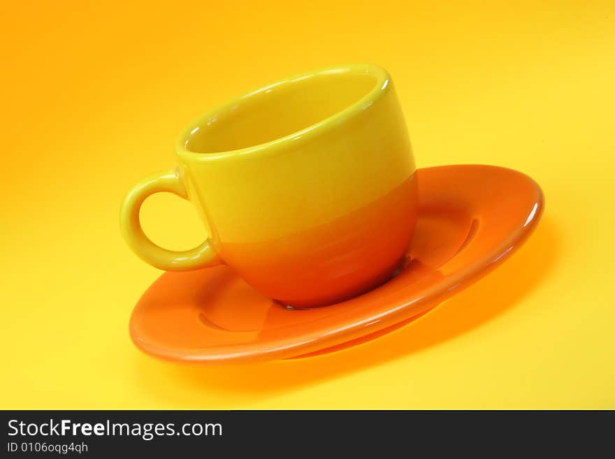 Coffee cup with saucer.