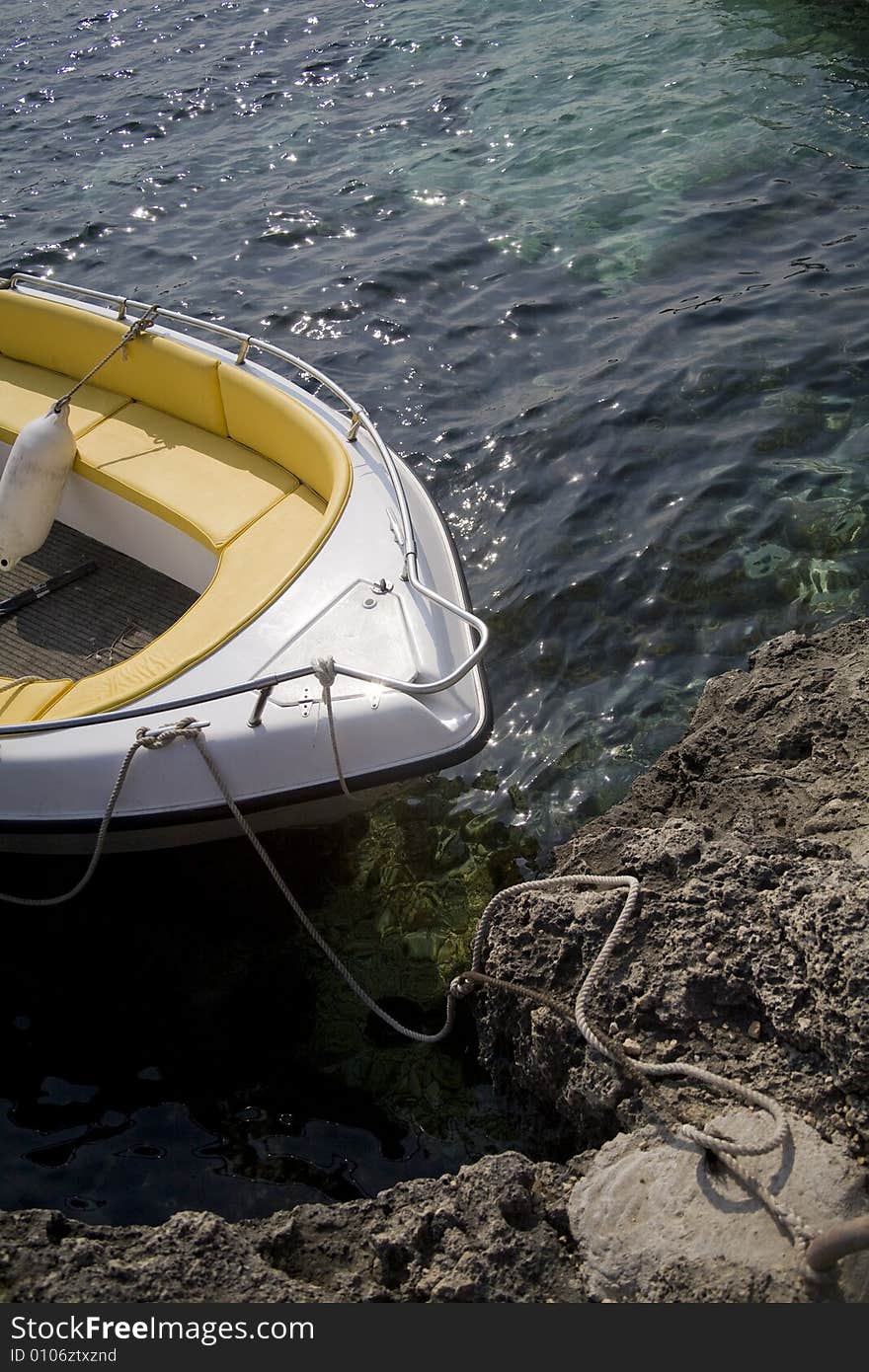 Little boat in a bay