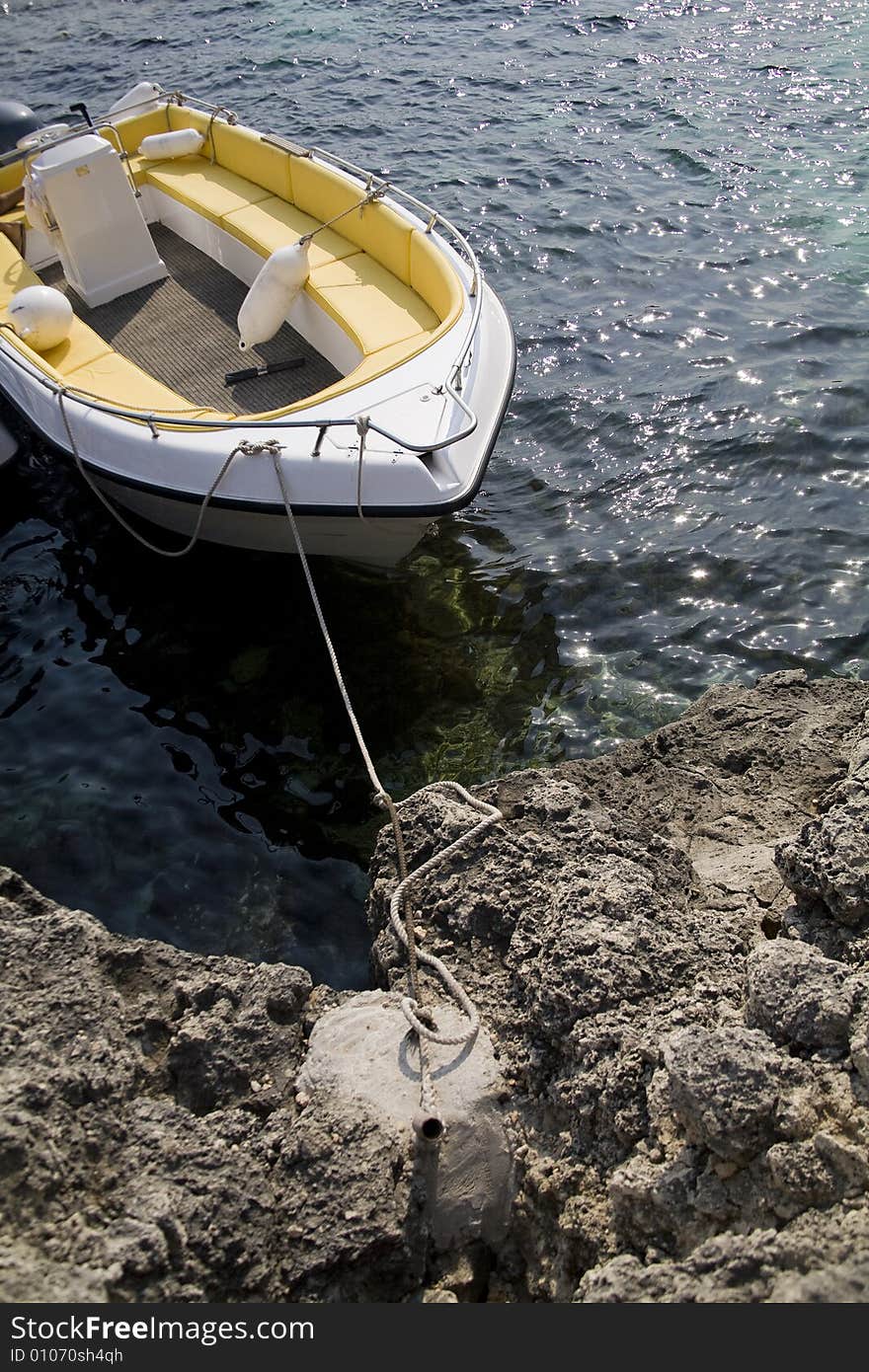 Little boat in a bay