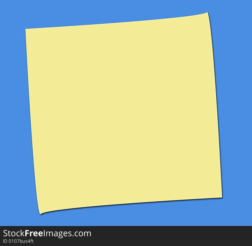 POST IT NOTE ON BLUE BACKGROUND