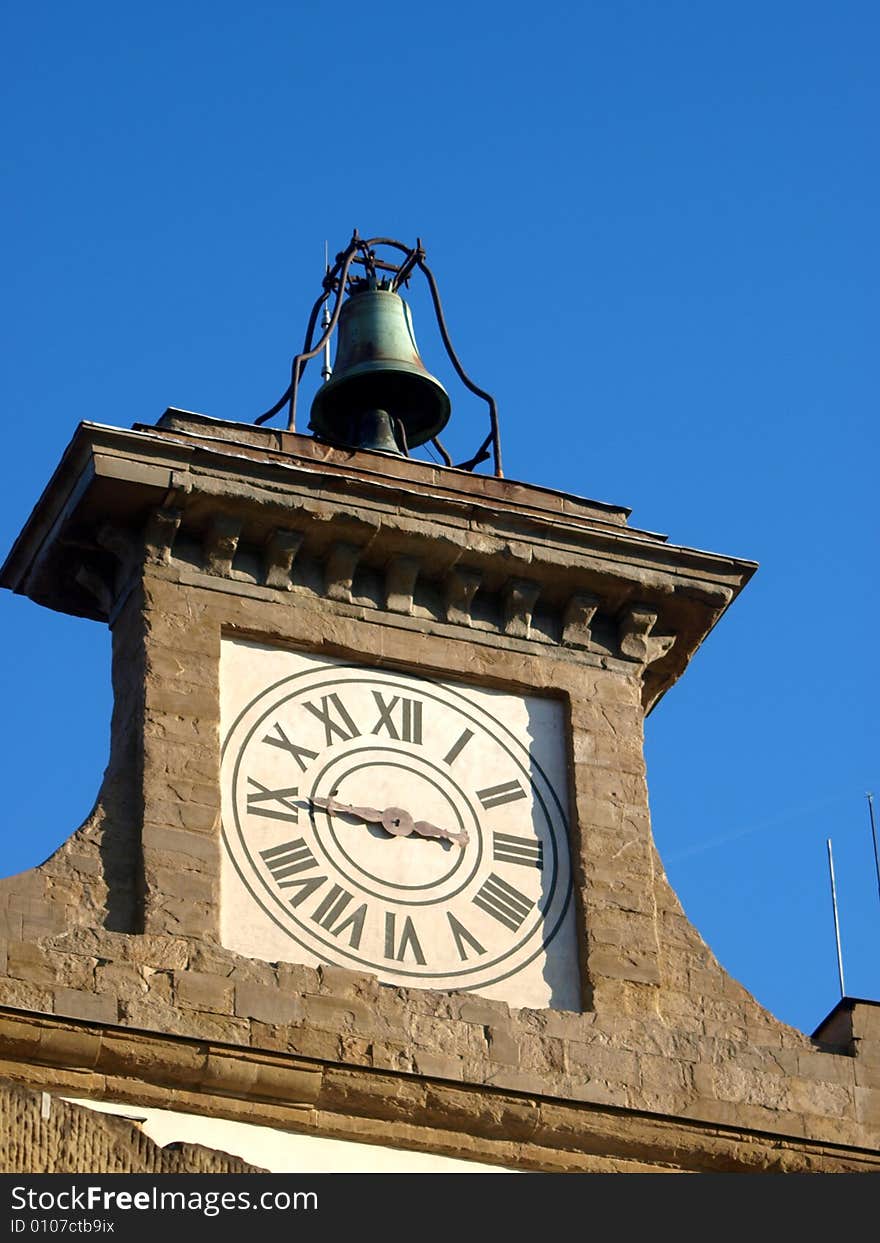 Clock and bell