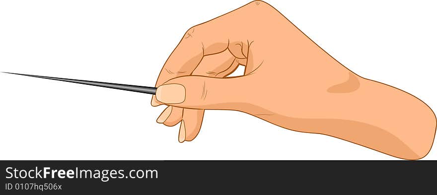 Pointer in a hand. Vector illustration. Pointer in a hand. Vector illustration.