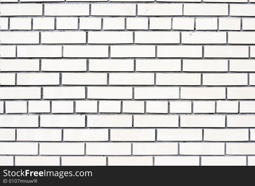 Closeup viev of the white brick wall