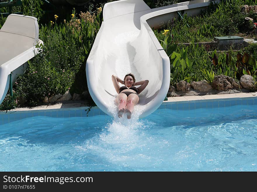 Girl in aquapark