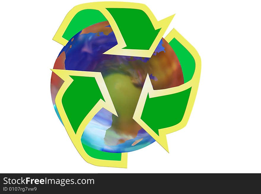 Recycle icon illustration on a  background