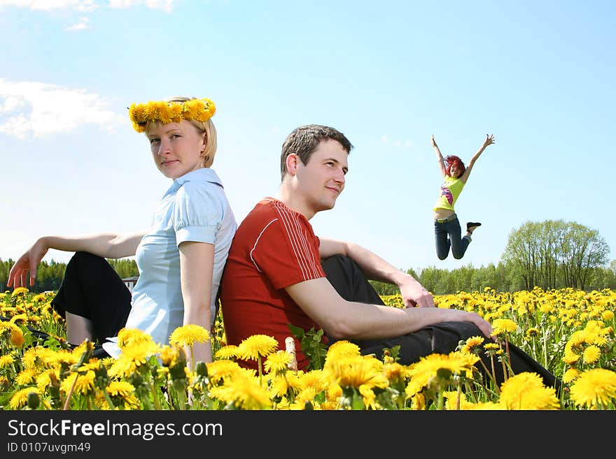 Young friends having fun outdoors. Young friends having fun outdoors