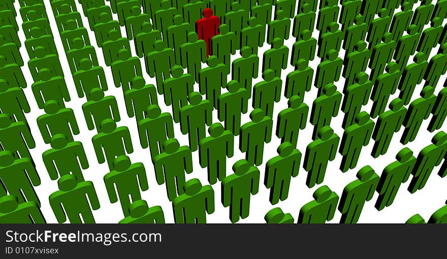 3d illustration - isolated 3d people - outsider