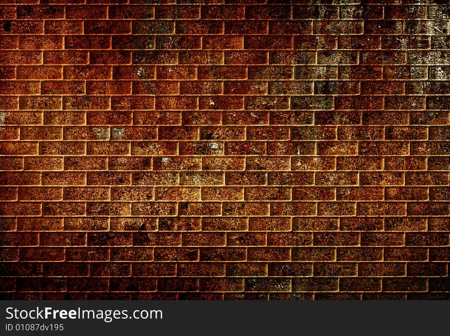 Grunge background under orange light