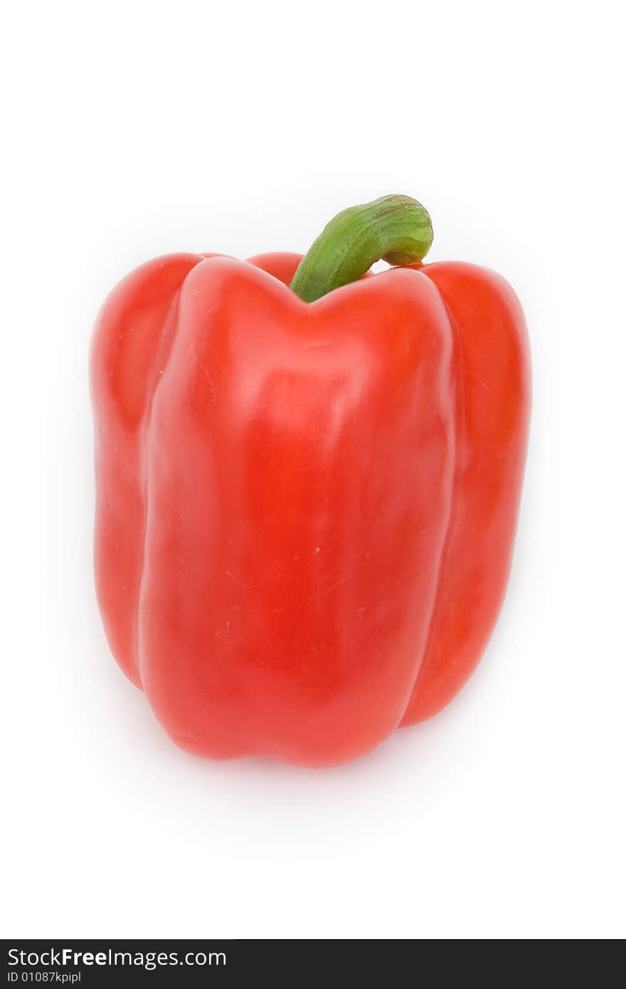 Red paprika on white background