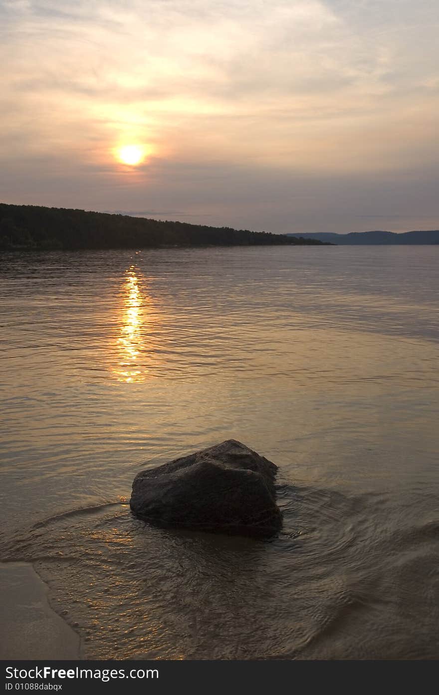 View of a peacefull sunset on a river