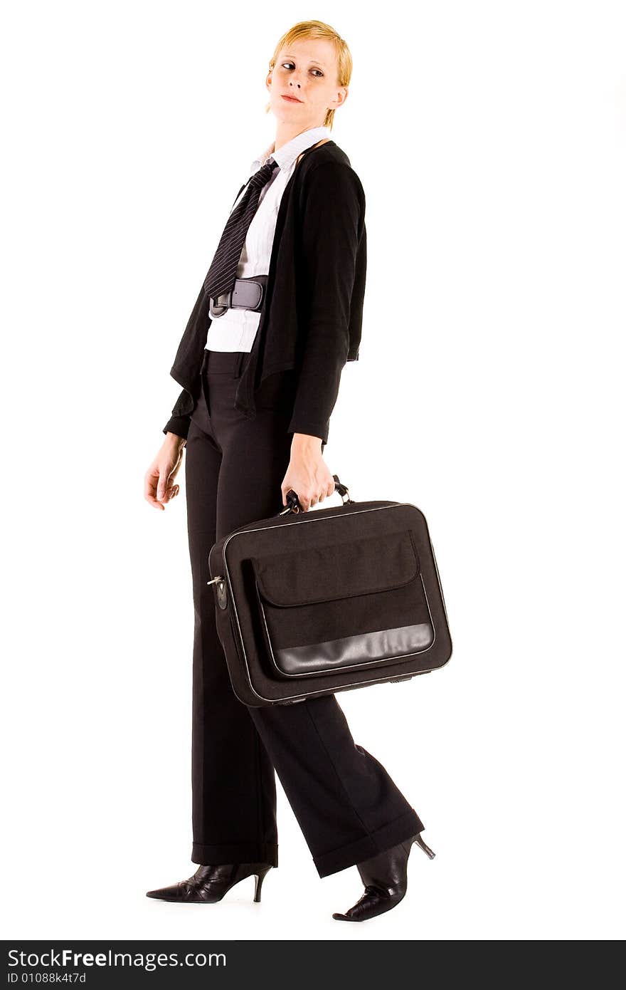 Business woman with her laptop bag