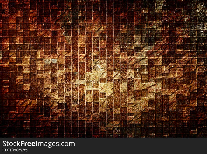 Grunge background under orange light