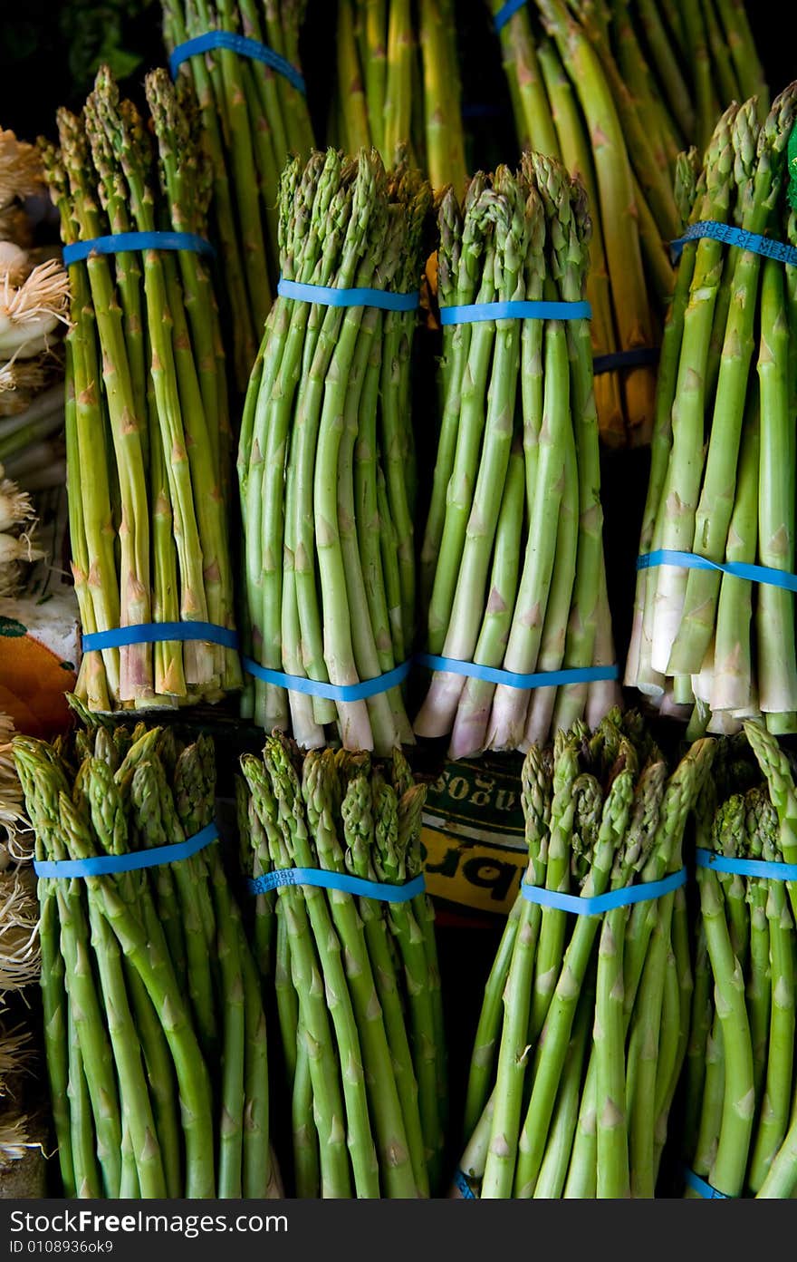 Fresh bunches of asparagus