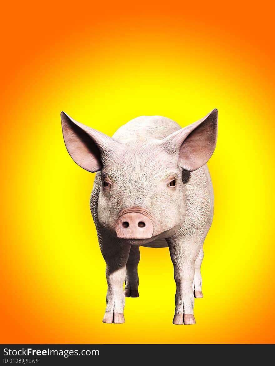 A simple image of a pink farm pig. A simple image of a pink farm pig.