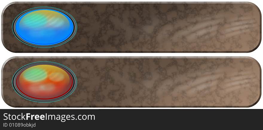 Two sepia headers with marble and glass effect