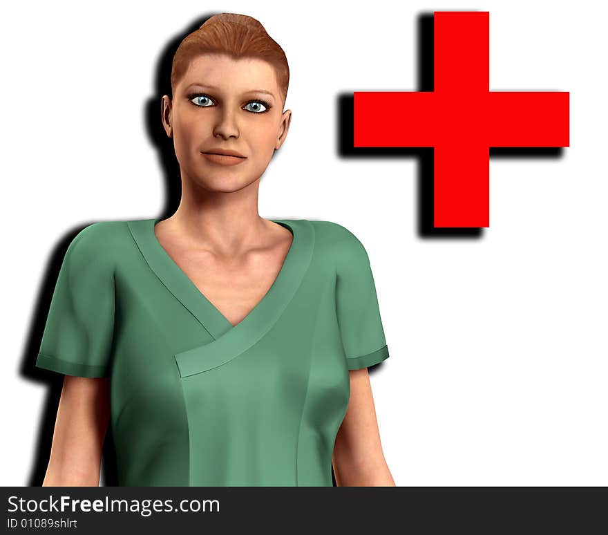 A image of a nurse in scrubs clothing. A image of a nurse in scrubs clothing.