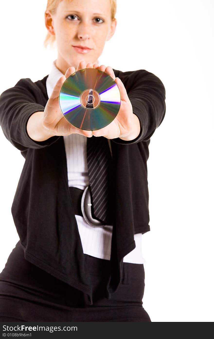 Business Woman With A CD