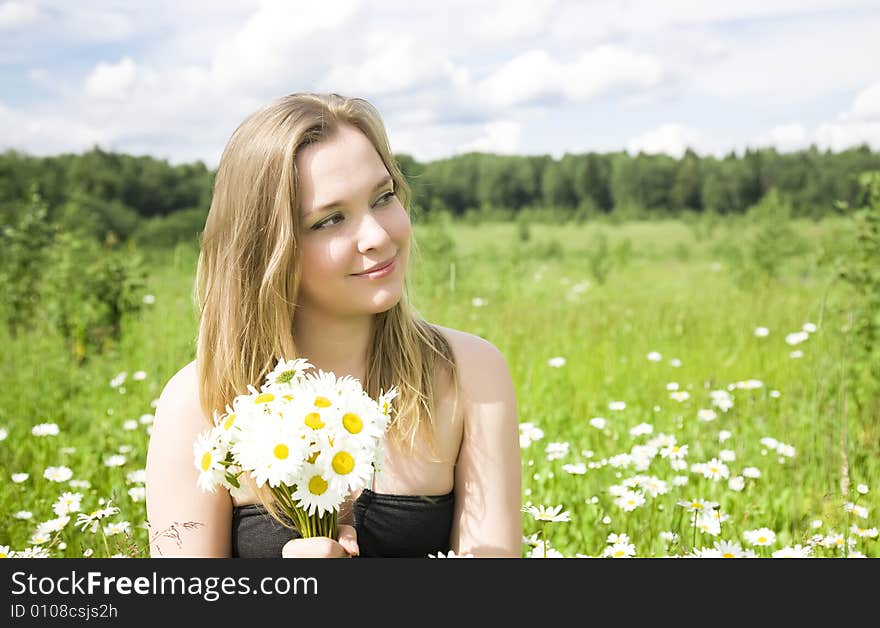 Young Woman With Flowers