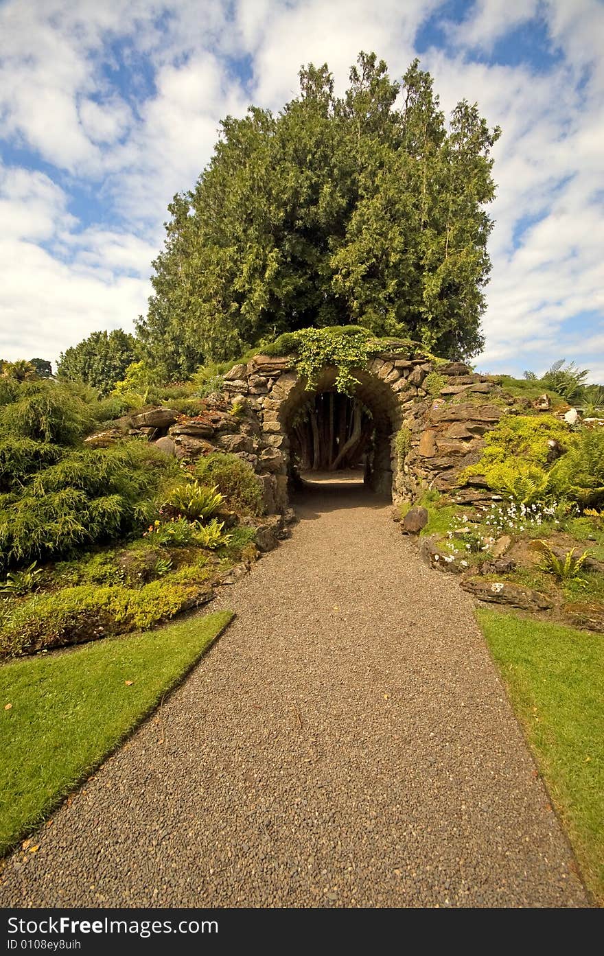 Underpass in  a garden taken in Scotland