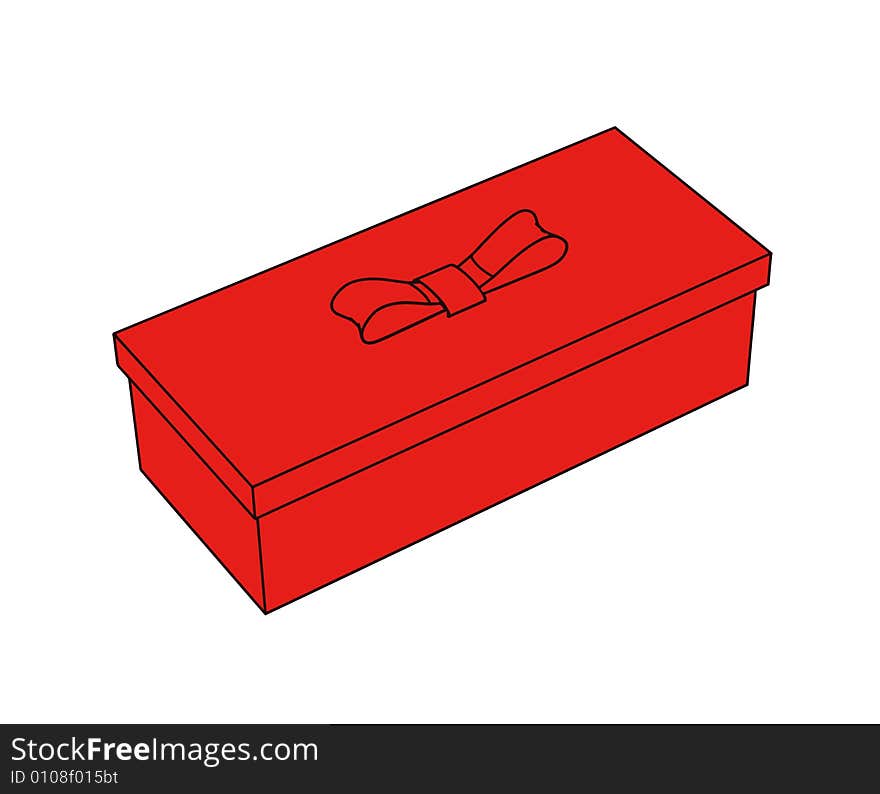 Little red gift box - 3d isolated illustration ( with vector eps format)