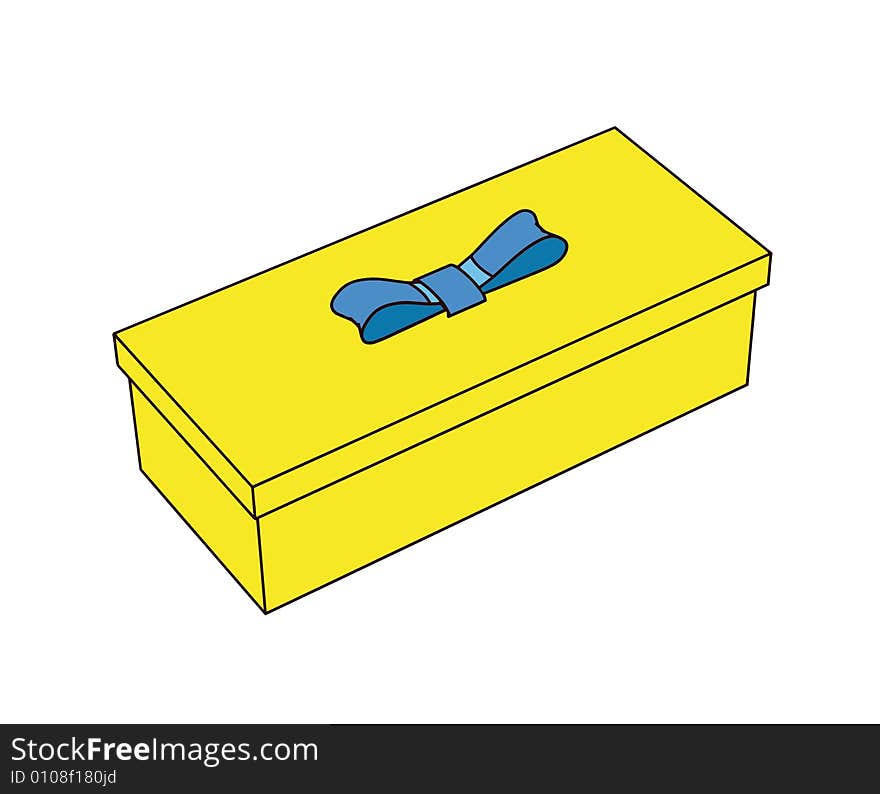 Little yellow gift box - 3d isolated illustration ( with vector eps format)