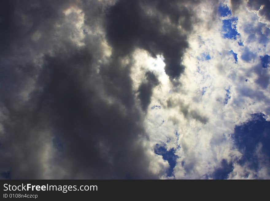 The sky with clouds on our city...